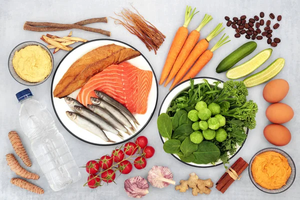 Egészséges élelmiszer-és fűszernövények az asztma szenvedők — Stock Fotó