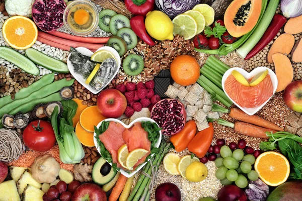 Cibo Salutare Una Dieta Sana Con Cibi Ricchi Antiossidanti Vitamine — Foto Stock