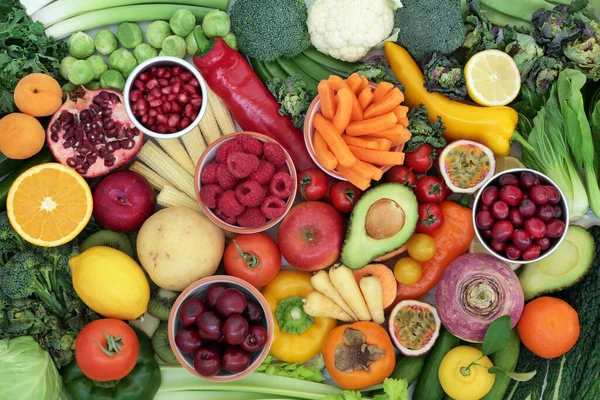 Alimentos Saudáveis Alta Fibra Para Conceito Fitness Com Super Alimentos — Fotografia de Stock