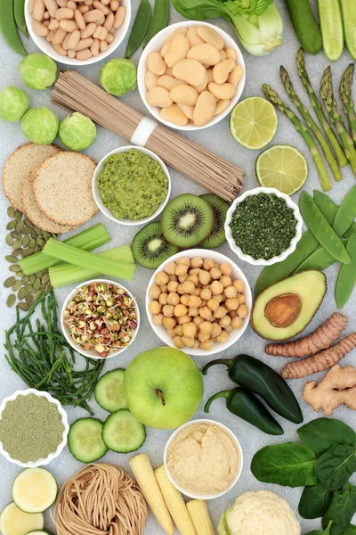 Pflanzliche Vegane Reformkost Für Ein Gesundes Planetenkonzept Mit Proteinreichen Lebensmitteln — Stockfoto