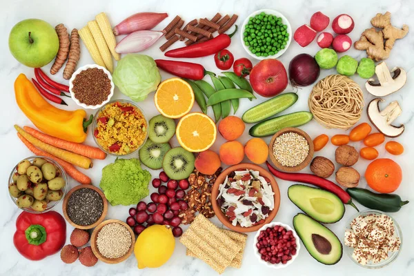 Vegane Reformkost Mit Pflanzlichen Lebensmitteln Die Reich Proteinen Omega Fettsäuren — Stockfoto