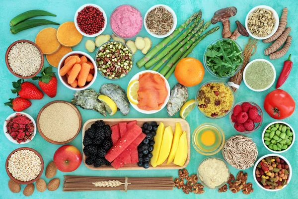 Здоров Їжі Здорової Дієти Імунним Підсиленням Продуктів Харчування Трав Високо — стокове фото