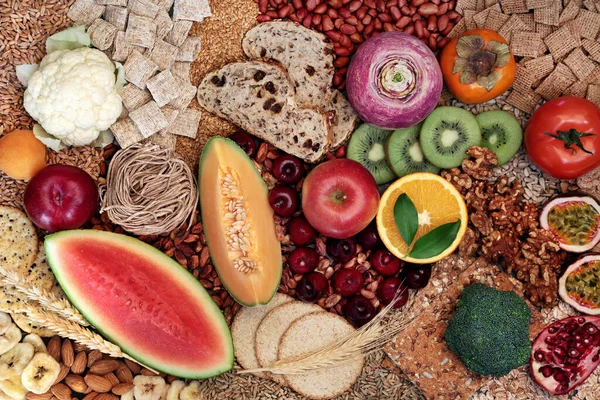Konsep Makanan Kesehatan Serat Tinggi Dengan Makanan Super Tinggi Antioksidan — Stok Foto