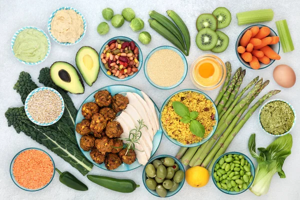 Zdrowa Kolekcja Super Żywności Odpornościowym Wzmacniające Żywności Bogate Przeciwutleniacze Witaminy — Zdjęcie stockowe