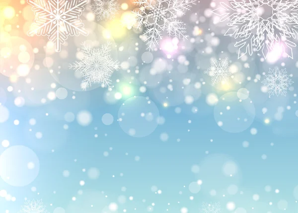 Fond de Noël avec flocons de neige — Image vectorielle