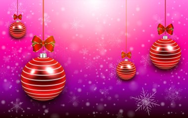 Kırmızı toplu Noel arkaplanı