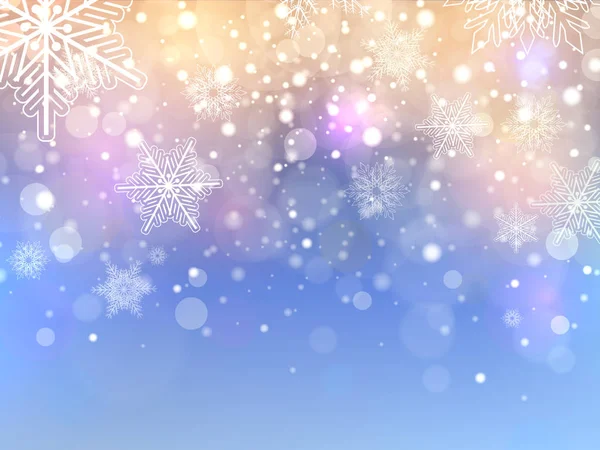 雪の結晶とクリスマスの背景 — ストックベクタ