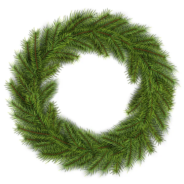 Krans groene fir kerstboom — Stockvector