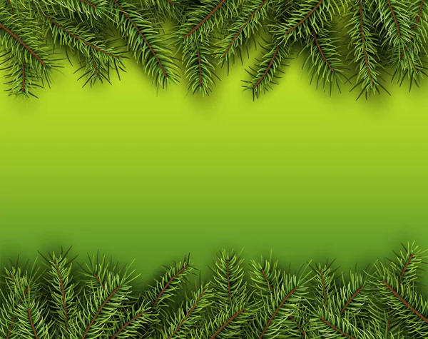 Kerstmis achtergrond met groene fir tree — Stockvector