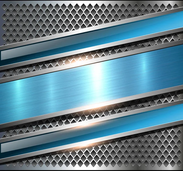 Hintergrund metallisch silber blau — Stockvektor