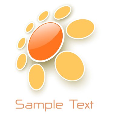 Logo 3d güneşli çiçek