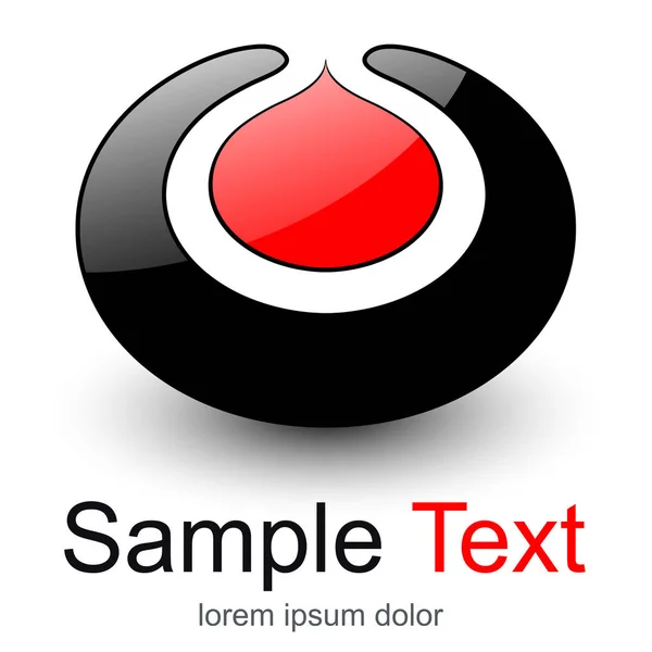 Logo 3D negro y rojo — Vector de stock