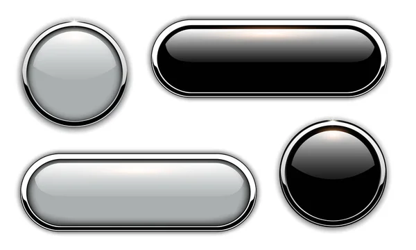 Глянсовий кнопки металеві — стоковий вектор