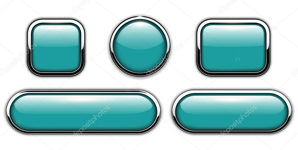 Glossy buttons blue 