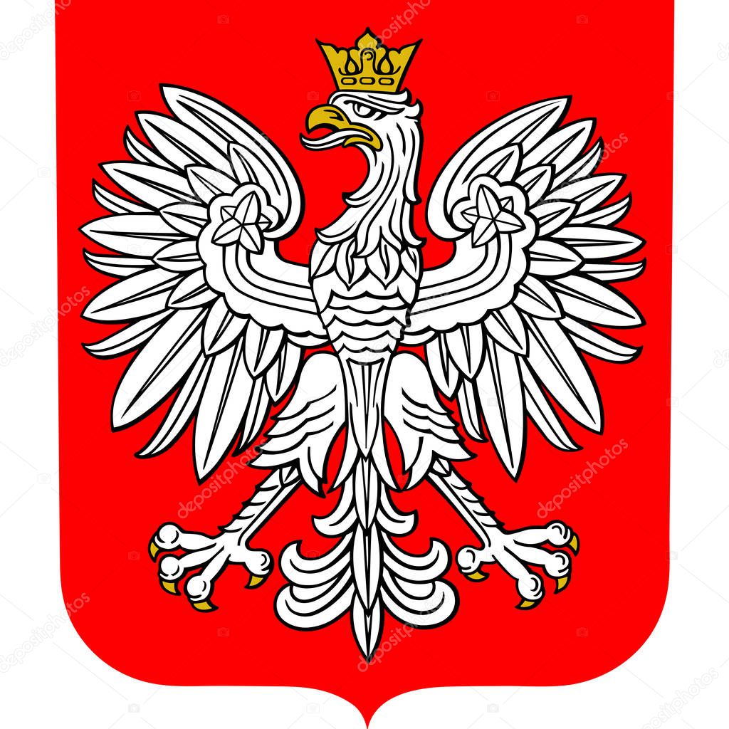 Coat of arms of Poland, vector illustration.