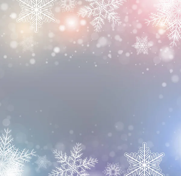 雪の結晶とクリスマスの背景 — ストックベクタ