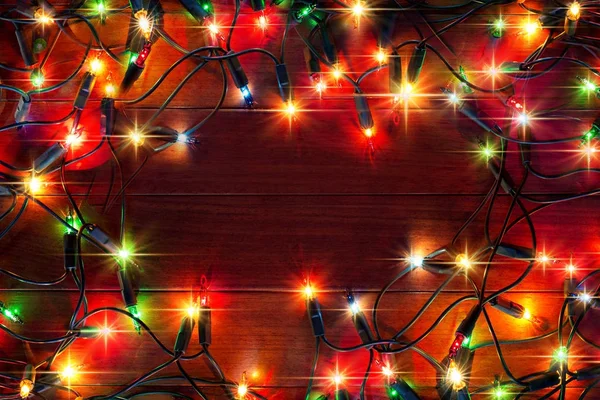 Рождественские красочные огни — стоковое фото