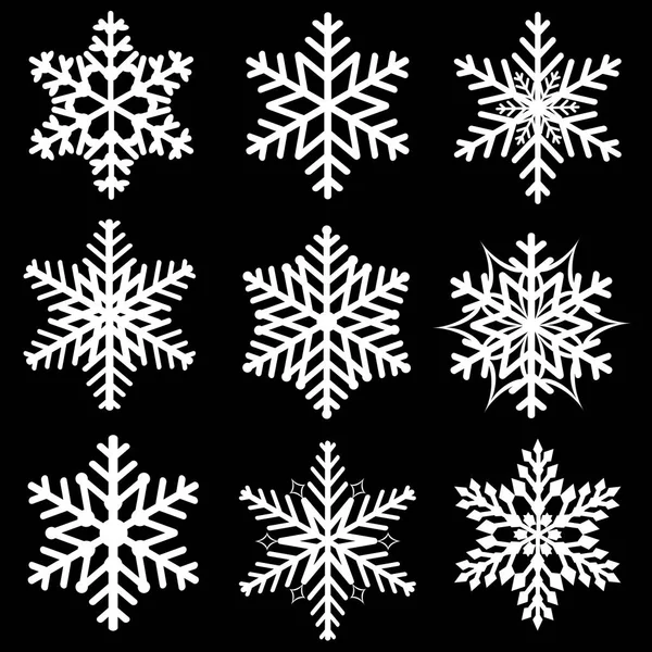 Flocons de neige ensemble d'hiver — Image vectorielle