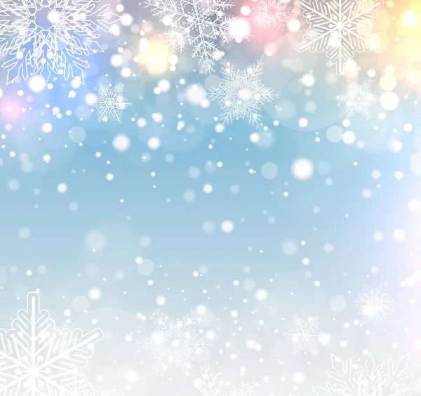 Fond de Noël avec flocons de neige — Image vectorielle