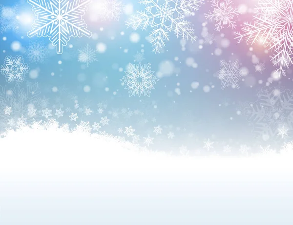 Kerstachtergrond met sneeuwvlokken — Stockvector
