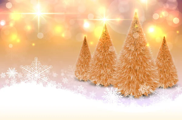 Kar taneleri ile Noel altın arka plan — Stok Vektör