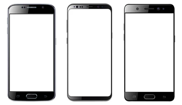 Smartphones aislados con pantalla en blanco — Vector de stock