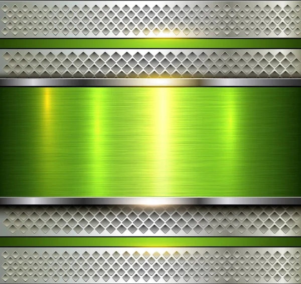 Hintergrund metallisch silber grün — Stockvektor
