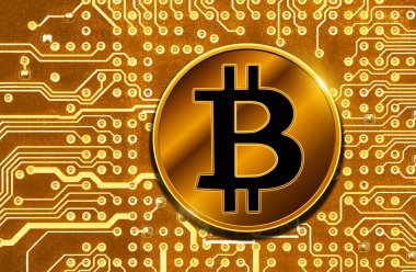 Bitcoin devre kartı üzerinde 