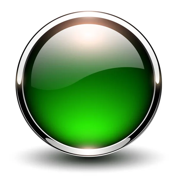 Bouton vert brillant — Image vectorielle