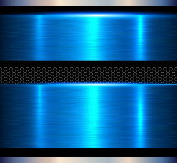 Metal fundo textura azul — Vetor de Stock