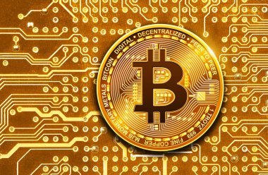 Bitcoin devre kartı üzerinde 