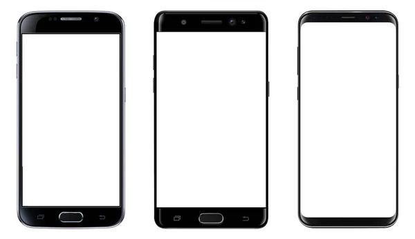 Smartphones geïsoleerd met leeg scherm — Stockvector