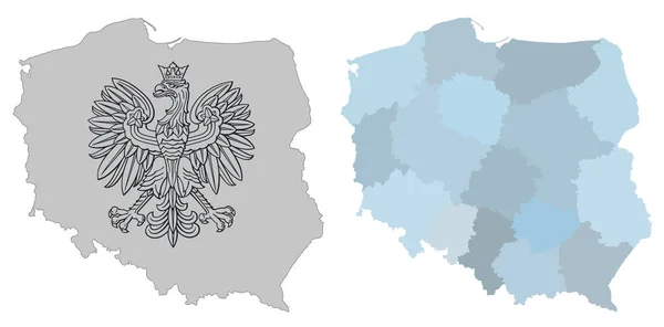 波兰地图. — 图库矢量图片