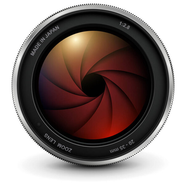 Camera photo lens with shutter