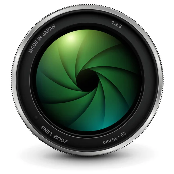 Objectif photo appareil photo avec obturateur — Image vectorielle