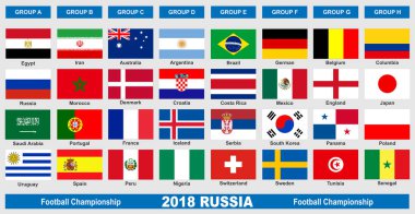 Dünya Futbol Şampiyonası 2018 bayrakları 