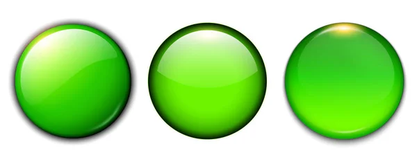 Green buttons set — Stock Vector