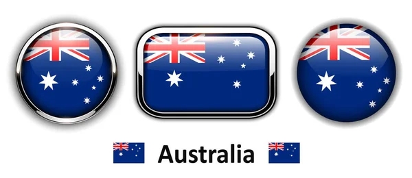 Australia flag buttons — Stock Vector