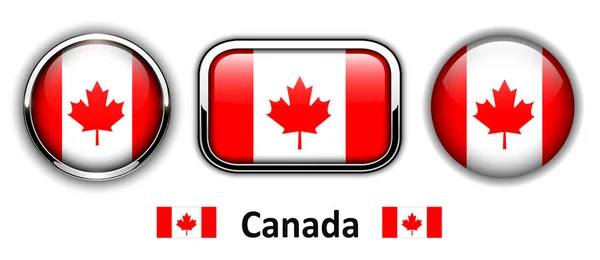 Canada flag buttons — Stock Vector
