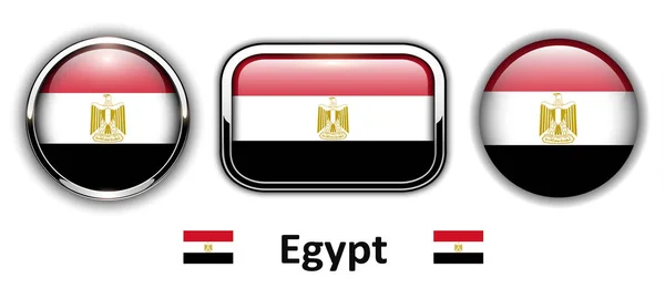 Egypten flagga knappar — Stock vektor