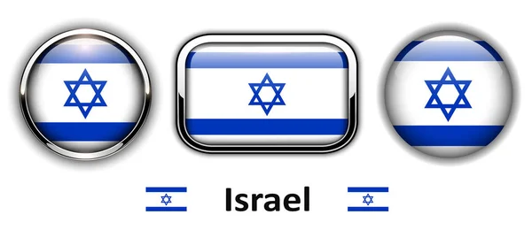 ปุ่มธงอิสราเอล — ภาพเวกเตอร์สต็อก
