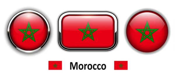 Morocco flag buttons — Stock Vector