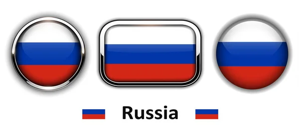 Rússia botões de bandeira — Vetor de Stock