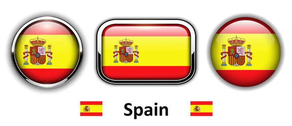 Botones bandera de España — Vector de stock