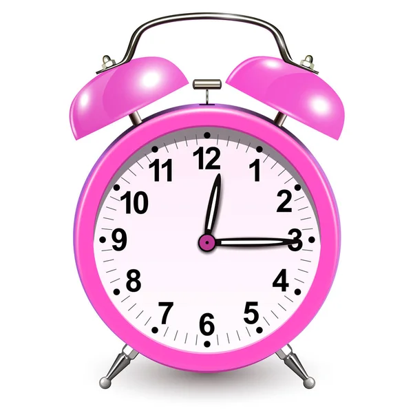Ρολόι ξυπνητήρι ροζ — Διανυσματικό Αρχείο