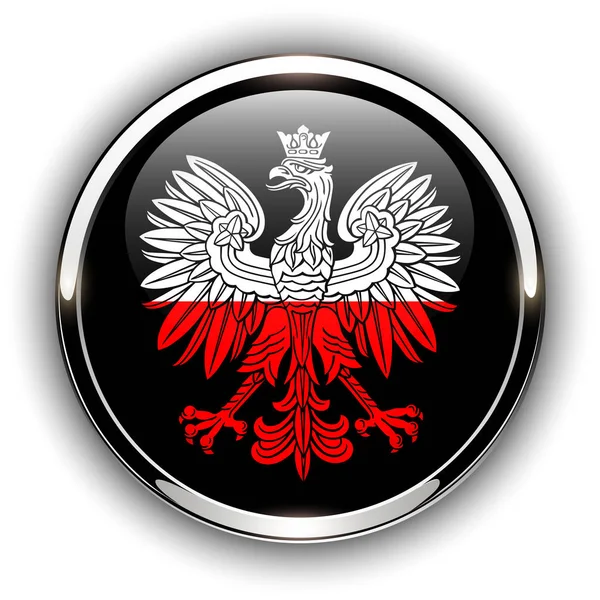 Bouton drapeau Pologne — Image vectorielle