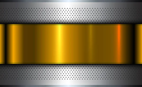 メタリックな背景銀金 — ストックベクタ