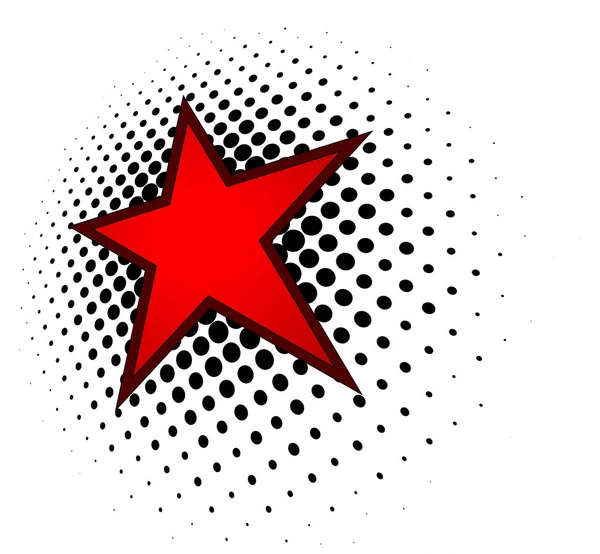 Logo 3D red star — Stock Vector