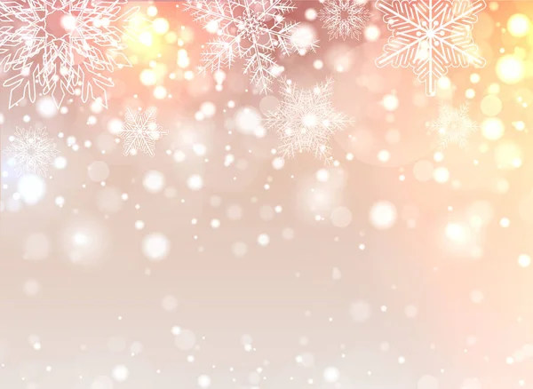 雪の結晶とクリスマスの背景 — ストックベクタ