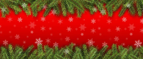 Christmas background green pine tree — Stock Vector